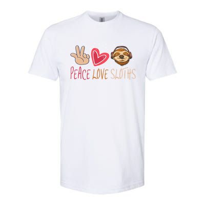 Peace Love Sloths Funny Sloth For Cute Sloths Gift Softstyle® CVC T-Shirt