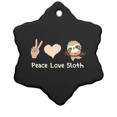 Peace Love Sloths Funny Sloth Great Gift Ceramic Star Ornament