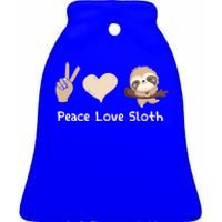 Peace Love Sloths Funny Sloth Great Gift Ceramic Bell Ornament