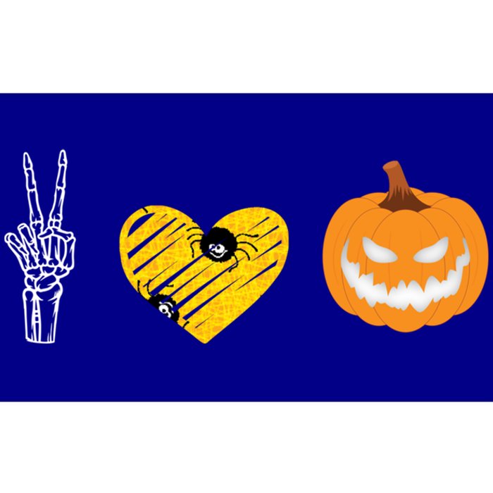 Peace Love Skeleton Bones Pumpkin Halloween Candy Spooky Tee Gift Bumper Sticker