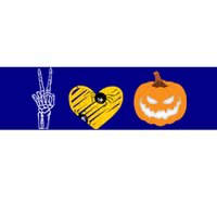 Peace Love Skeleton Bones Pumpkin Halloween Candy Spooky Tee Gift Bumper Sticker