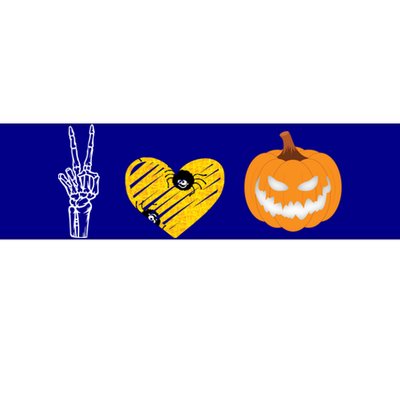 Peace Love Skeleton Bones Pumpkin Halloween Candy Spooky Tee Gift Bumper Sticker