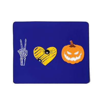 Peace Love Skeleton Bones Pumpkin Halloween Candy Spooky Tee Gift Mousepad