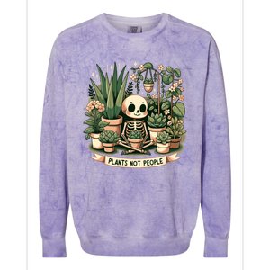 Plant Lover Skeleton Design Plants Not People Colorblast Crewneck Sweatshirt