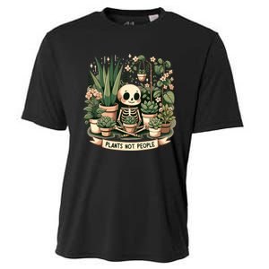 Plant Lover Skeleton Design Plants Not People Cooling Performance Crew T-Shirt