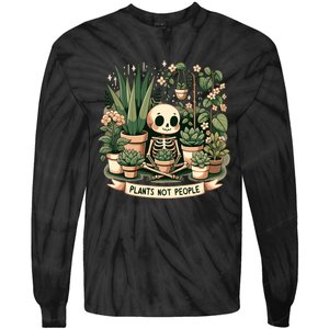 Plant Lover Skeleton Design Plants Not People Tie-Dye Long Sleeve Shirt