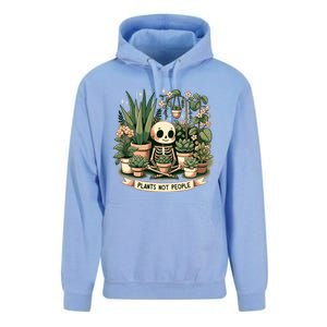 Plant Lover Skeleton Design Plants Not People Unisex Surf Hoodie