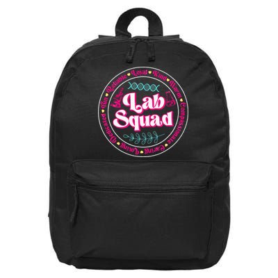 Pink Lab Squad Lab Scientist Microbiologist 16 in Basic Backpack