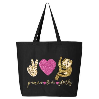 Peace Love Sloths Funny Sloths Lovely Gift 25L Jumbo Tote