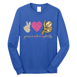 Peace Love Sloths Funny Sloths Lovely Gift Long Sleeve Shirt