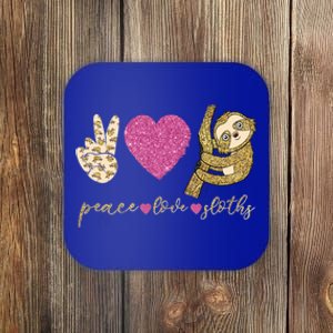 Peace Love Sloths Funny Sloths Lovely Gift Coaster