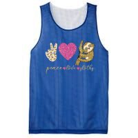 Peace Love Sloths Funny Sloths Lovely Gift Mesh Reversible Basketball Jersey Tank