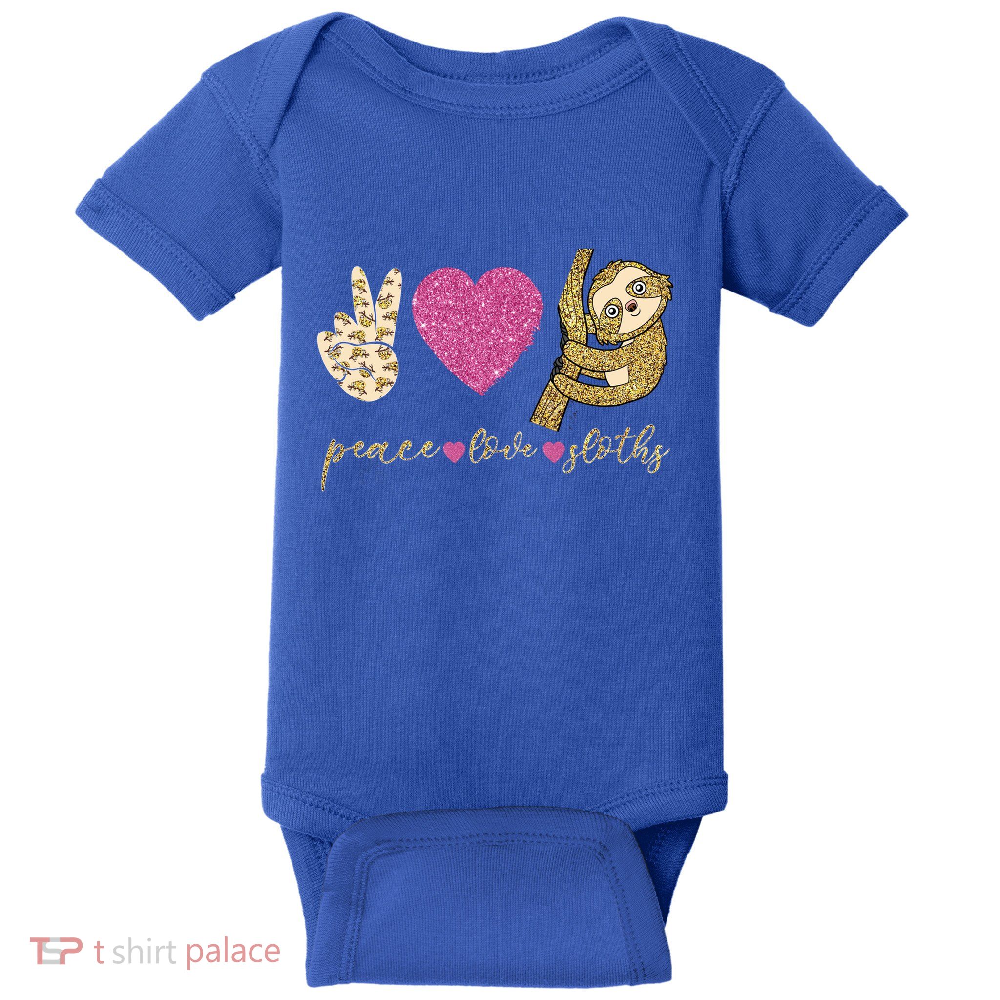 Peace Love Sloths Funny Sloths Lovely Gift Baby Bodysuit