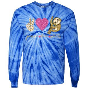 Peace Love Sloths Funny Sloths Lovely Gift Tie-Dye Long Sleeve Shirt