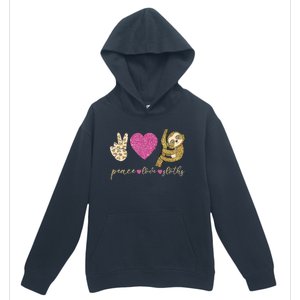 Peace Love Sloths Funny Sloths Lovely Gift Urban Pullover Hoodie