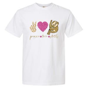 Peace Love Sloths Funny Sloths Lovely Gift Garment-Dyed Heavyweight T-Shirt