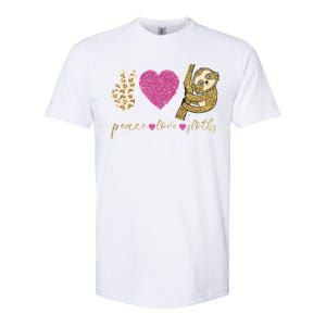 Peace Love Sloths Funny Sloths Lovely Gift Softstyle CVC T-Shirt