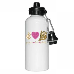 Peace Love Sloths Funny Sloths Lovely Gift Aluminum Water Bottle