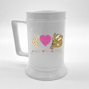 Peace Love Sloths Funny Sloths Lovely Gift Beer Stein