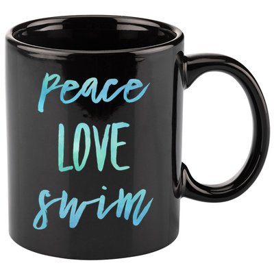 Peace Love Swim Funny Gift Swimmer Gift For Teen 11oz C Handle Ceramic Mug