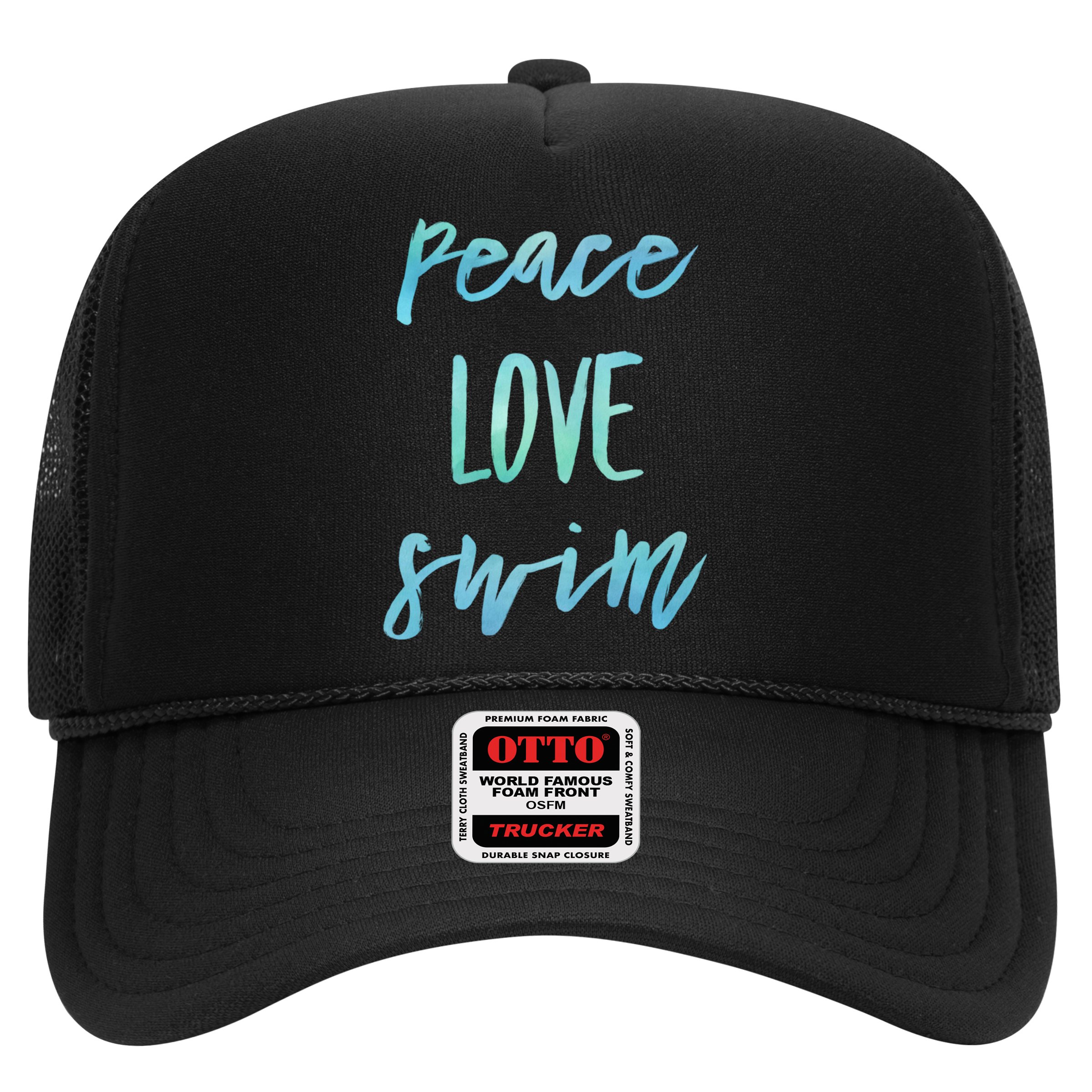 Peace Love Swim Funny Gift Swimmer Gift For Teen Hat