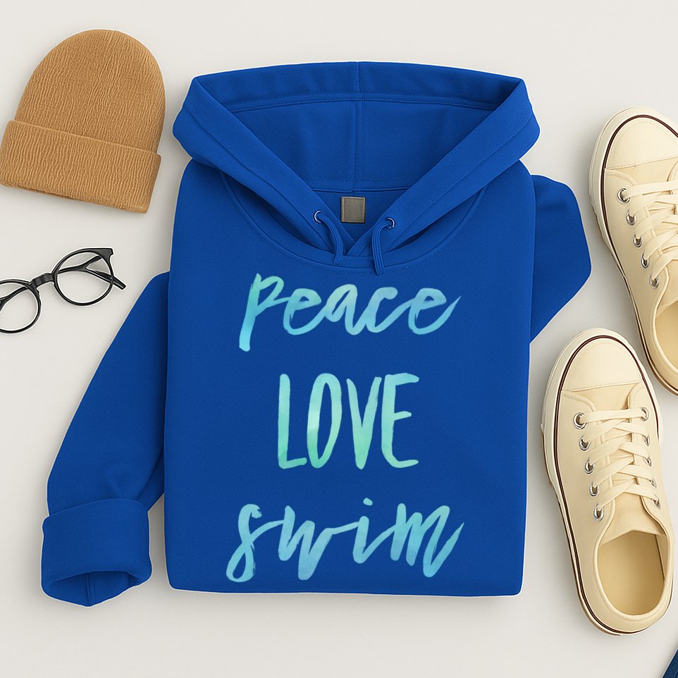 Peace Love Swim Funny Gift Swimmer Gift For Teen Hoodie