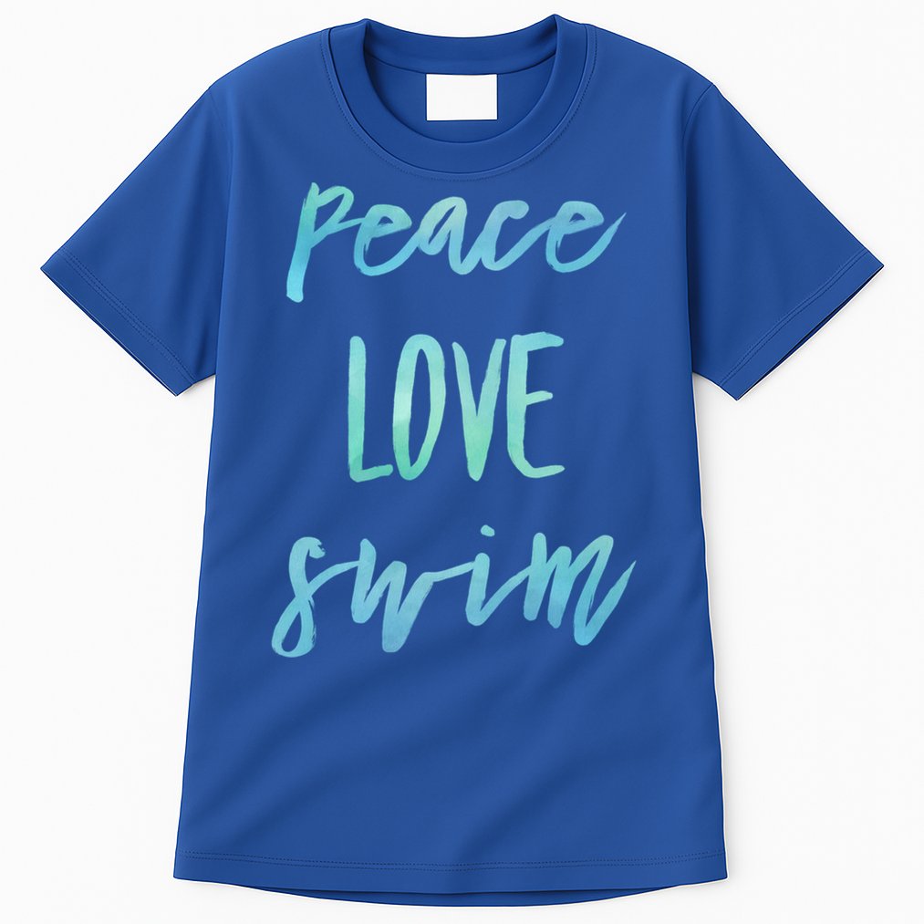 Peace Love Swim Funny Gift Swimmer Gift For Teen Tall T-Shirt