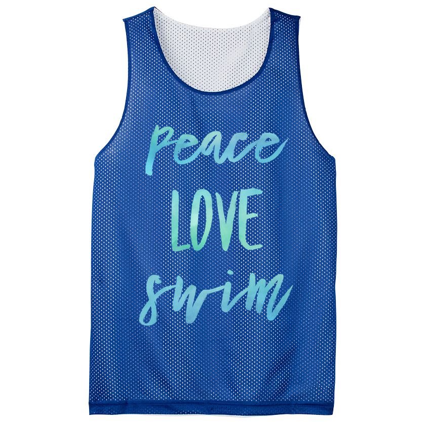 Peace Love Swim Funny Gift Swimmer Gift For Teen Mesh Reversible Basketball Jersey Tank