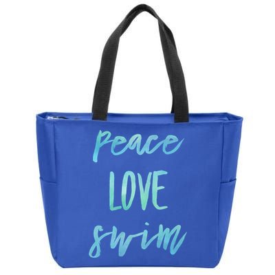 Peace Love Swim Funny Gift Swimmer Gift For Teen Zip Tote Bag