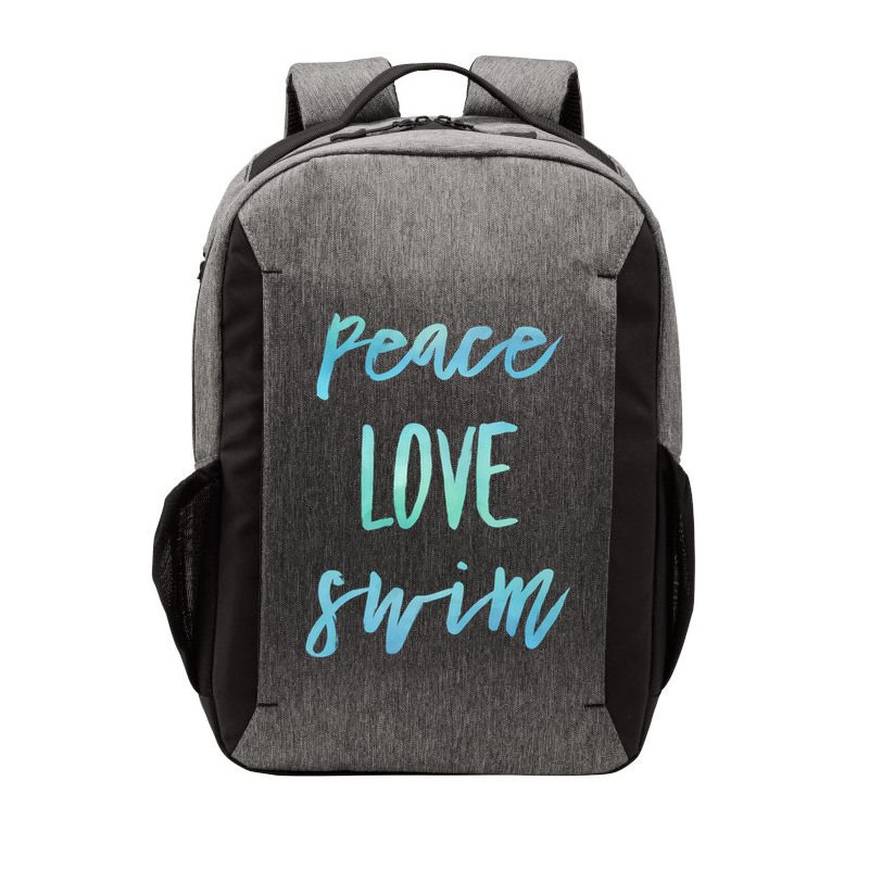 Peace Love Swim Funny Gift Swimmer Gift For Teen Vector Backpack