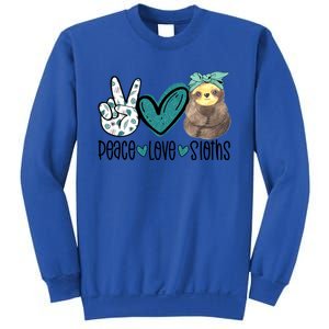 Peace Love Sloths Funny Sloths Lover Pet Lover Cute Mom Tee Gift Sweatshirt