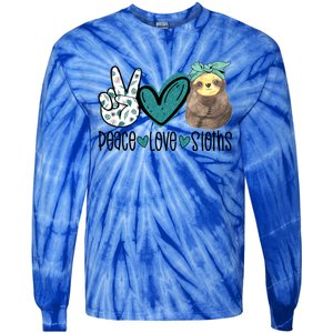 Peace Love Sloths Funny Sloths Lover Pet Lover Cute Mom Tee Gift Tie-Dye Long Sleeve Shirt