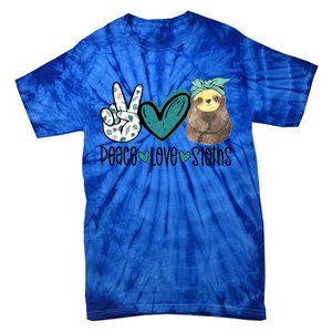 Peace Love Sloths Funny Sloths Lover Pet Lover Cute Mom Tee Gift Tie-Dye T-Shirt