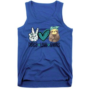 Peace Love Sloths Funny Sloths Lover Pet Lover Cute Mom Tee Gift Tank Top