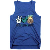 Peace Love Sloths Funny Sloths Lover Pet Lover Cute Mom Tee Gift Tank Top