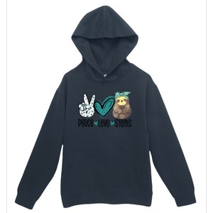 Peace Love Sloths Funny Sloths Lover Pet Lover Cute Mom Tee Gift Urban Pullover Hoodie