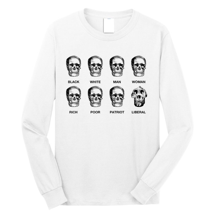 Patriot Liberal Skulls Freethinker Election Vote President Long Sleeve Shirt