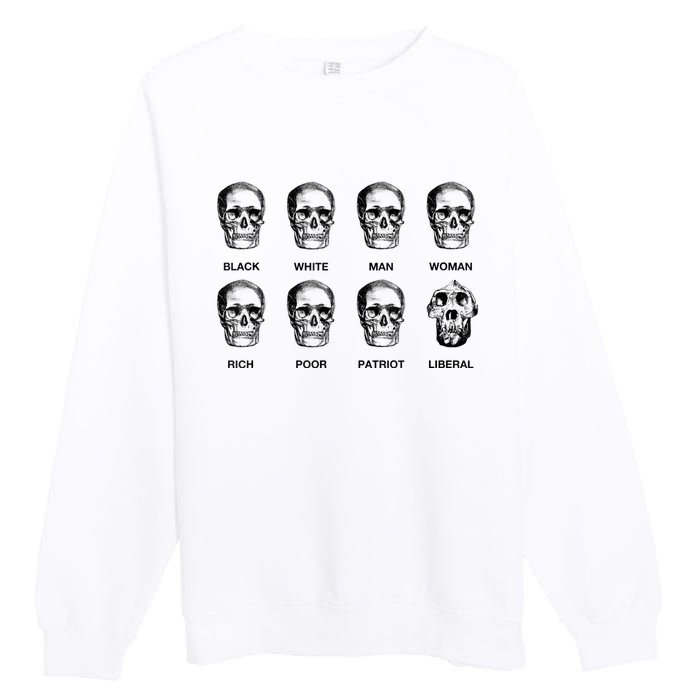 Patriot Liberal Skulls Freethinker Election Vote President Premium Crewneck Sweatshirt