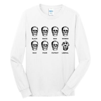 Patriot Liberal Skulls Freethinker Election Vote President Tall Long Sleeve T-Shirt