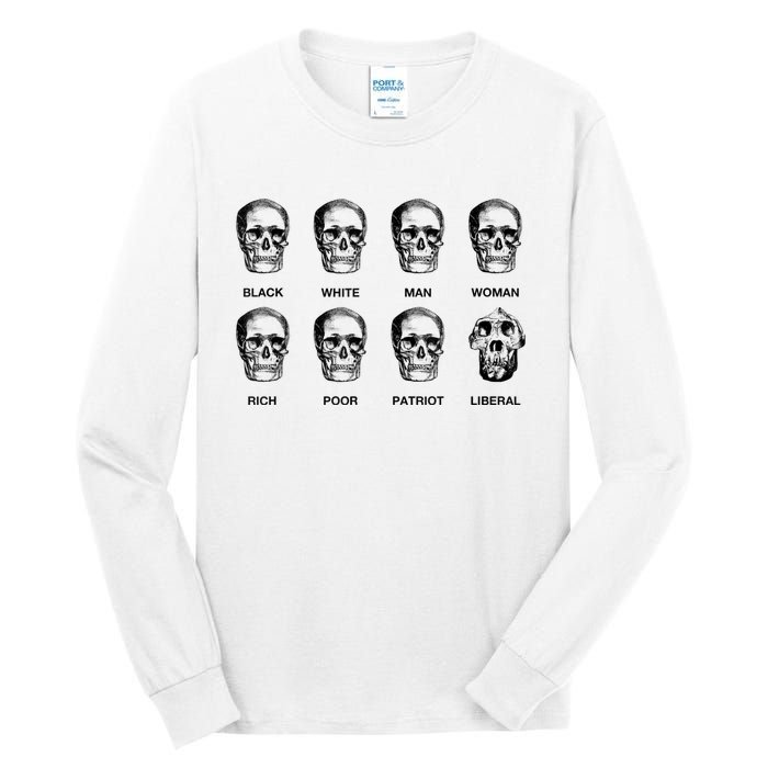 Patriot Liberal Skulls Freethinker Election Vote President Tall Long Sleeve T-Shirt