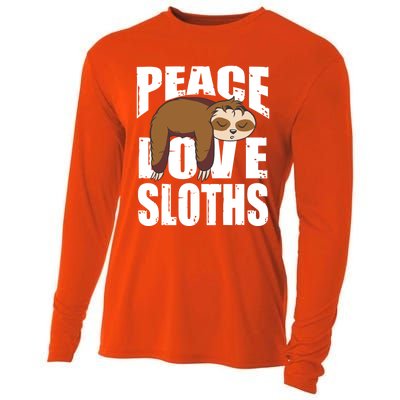 Peace Love Sloths Gift Sloth Gift Cooling Performance Long Sleeve Crew