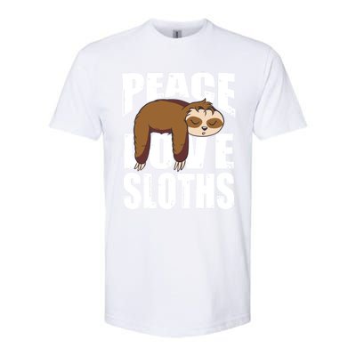 Peace Love Sloths Gift Sloth Gift Softstyle® CVC T-Shirt