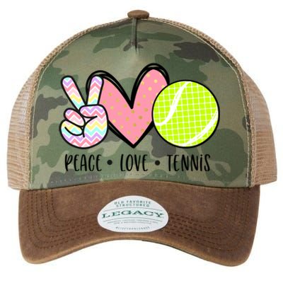 Peace Love Tennis Cute Design Teen Little Girl Meaningful Gift Legacy Tie Dye Trucker Hat