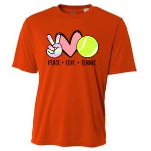 Peace Love Tennis Cute Design Teen Little Girl Meaningful Gift Cooling Performance Crew T-Shirt