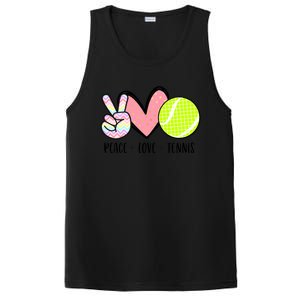 Peace Love Tennis Cute Design Teen Little Girl Meaningful Gift PosiCharge Competitor Tank