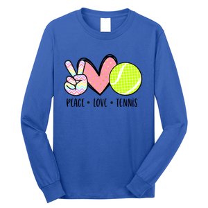 Peace Love Tennis Cute Design Teen Little Girl Meaningful Gift Long Sleeve Shirt