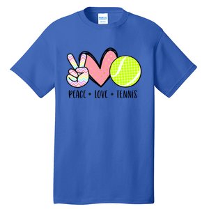 Peace Love Tennis Cute Design Teen Little Girl Meaningful Gift Tall T-Shirt