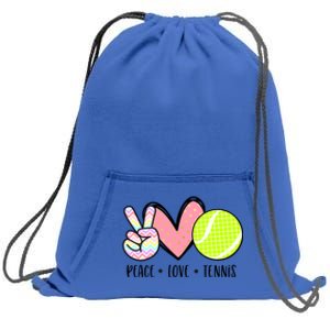 Peace Love Tennis Cute Design Teen Little Girl Meaningful Gift Sweatshirt Cinch Pack Bag