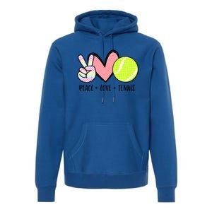 Peace Love Tennis Cute Design Teen Little Girl Meaningful Gift Premium Hoodie