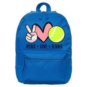 Peace Love Tennis Cute Design Teen Little Girl Meaningful Gift 16 in Basic Backpack